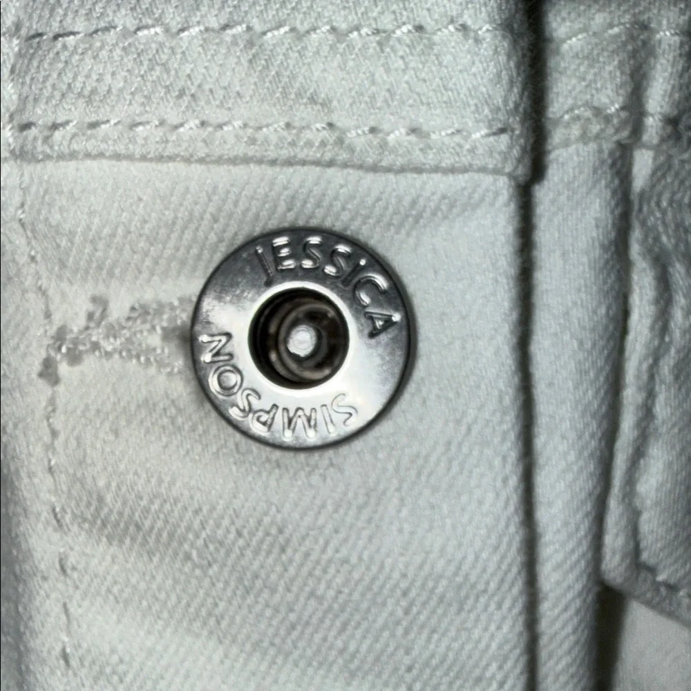 Jessica Simpson Women's White Denim Jacket sz 1X - Picture 6 of 8